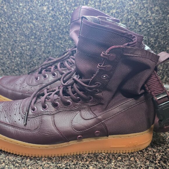 Nike SF Air Force 1 Mens 9.5 Deep Burgundy High Top Sneaker Shoe Boot 864024-600 main image 13